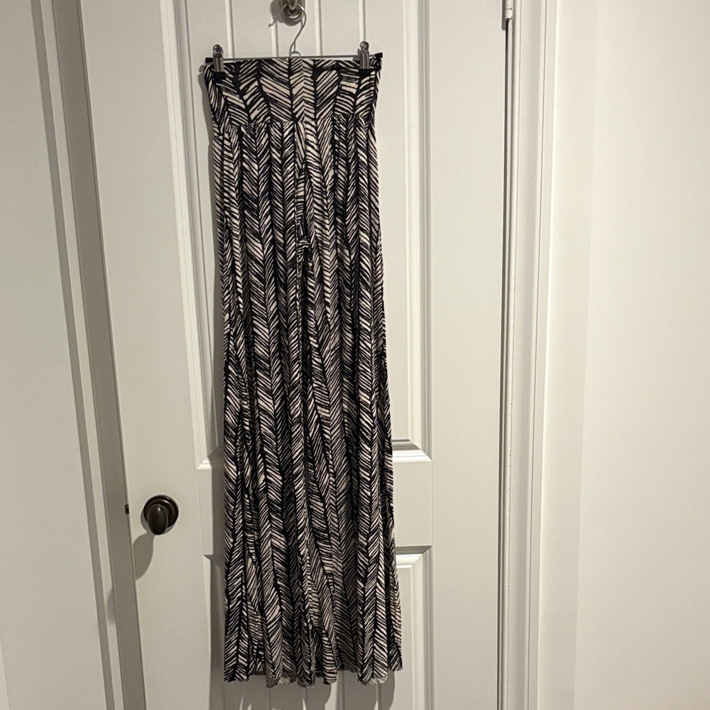 Anthropologie Black and White Maxi Pants